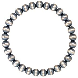 Navajo Pearls Bracelet Real Sterling silver beads stretchy, 6mm handmade USA